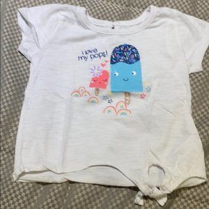 Koala Kids Baby Girl Short Sleeve Tie Knot Front Tee T-Shirt Size 12-18M